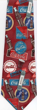 Coca-Cola signs and branding labels necktie ties