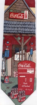 Gas Station Coke To Go gas pump petroliana coca cola Tie necktie