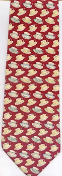 Coffe tea Cups and Saucers Repeat Tie