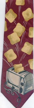 Toaster with bread toast necktie Tie