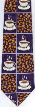 Coffee beans Cups and Saucers Repeat Tie