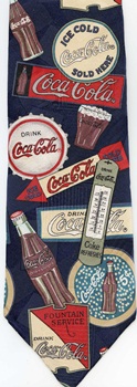 Coca-Cola signs and branding labels necktie ties