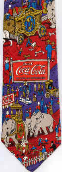 circus parade calliope elephants Coke coca cola Tie necktie