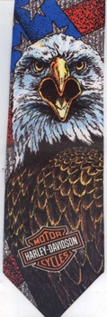 Harley Davidson logo with Eagle head tie necktie