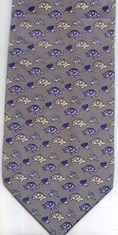 silver Turtles and waterlily flowers Repeat Tie