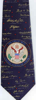 American Republic Democracy Presidential Signatures History Necktie Tie ties neckwear ties tye neckwears