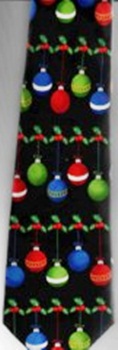 holly wreath evergreen garland holidays Tie decorations ornament balls winter necktie merry Christmas presents under the tree holiday tye