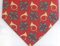 horns and holly Tie decorations winter necktie Christmas holiday tye