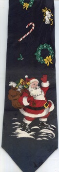 Santa teddy bears holidays Tie decorations winter necktie merry Christmas presents under the tree holiday tye