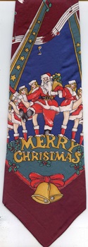 santa hat bag of toys holidays Tie pine trees winter necktie merry Christmas presents under the tree holiday tye