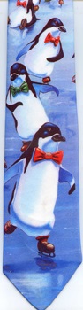 Penguin Repeat Tie Tie  winter necktie merry Christmas holiday tye