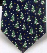 snow on Christmas trees pine winter necktie merry Christmas woven holiday tye