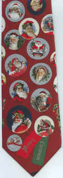 santa hat bag of toys sleigh reindeer holidays Tie pine trees winter necktie merry Christmas presents under the tree holiday tye