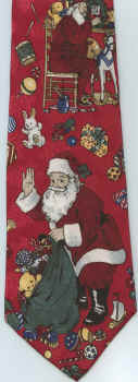 Santa teddy bears holidays Tie decorations winter necktie merry Christmas presents under the tree holiday tye