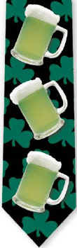 St. Patrick's Day Green Beer mug Tie necktie 