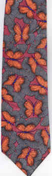 Butterfly coral silk tie necktie