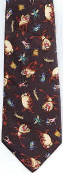 Taz looney tune insect and spider invertebrate silk and polyester ties neckties