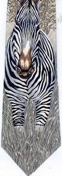 Zebra savannah scene repeat tie necktie