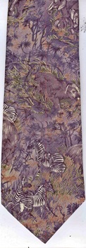 Zebra savannah scene repeat tie necktie