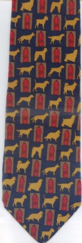 Dog Breeds canine and fire hydrant boxes Tie necktie