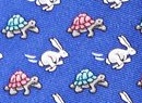Tortoise and the hare race turtle rabbit leaping bunny Necktie Tie