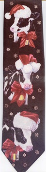 Christmas Cow Heads Tie Necktie