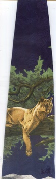 Cougar Noonday Siesta Mountain Lion Scene Endangered Species Tie necktie