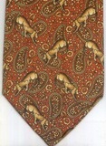 paisley mountain Lion cougar with  Tie necktie