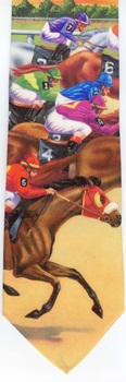 colorful race Horsescene stallion equine tack pony necktie Tie