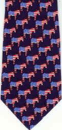 Democratic Donkey and Flag Repeat Political museum artifacts necktie Tie ties neckwear ties tye neckwears