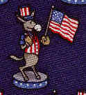 Democratic Donkey on a Soapbox Waving a Flag Tie