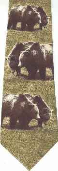 Pairs of Bears in a Grassy Meadow Tie necktie
