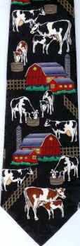 Dairy Cows and Barns with Silos Tie