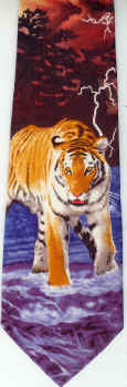 Tiger, Elephants and Zebras Tie