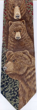 grizzly bear black bears cub north American mammal wildlife scene Repeat Tie necktie