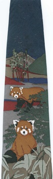 asian wildlife animal scene, exotic zoo mammal necktie Tie