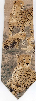 cheetah family scene Endangered Species silk Tie necktie