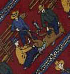 Silhoutetted Cowboys at Sunset Tie necktie horse equine western scene Bronco Horse Repeat Tie
