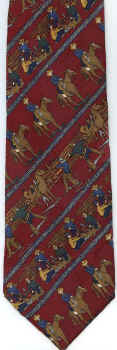 Silhoutetted Cowboys at Sunset Tie necktie horse equine western scene Bronco Horse Repeat Tie