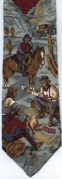 Silhoutetted Cowboys at Sunset Tie necktie horse equine western scene Bronco Horse Repeat Tie