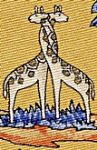 Giraffe savannah scene repeat tie necktie