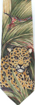 Rainforest Species jaguar tropical forest Scene World Wildlife Fund Tie necktie