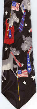 Democratic Donkey and Flag Repeat Political necktie Tie ties neckwear ties tye neckwears