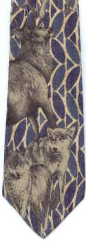 Wolves and Buck north american wildlife hunting and fishing Endangered Species Tie necktie