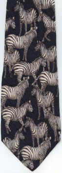 Zebra savannah scene repeat tie necktie