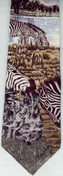 Zebra savannah scene repeat tie necktie