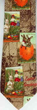 Vintage Easter bunny rabbit eggs Necktie Tie Tulip Tie