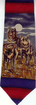 Wolf Scene with Stripes Tie