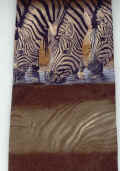 Bands of Zebras Drinking at a Waterhole Tie