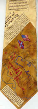 Battle of Gettysburg Map Political necktie Tie